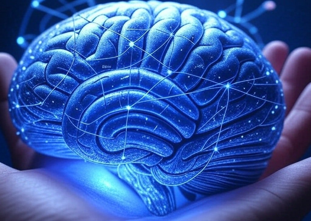 Cerebro sobre una mano de IA Profit Academy